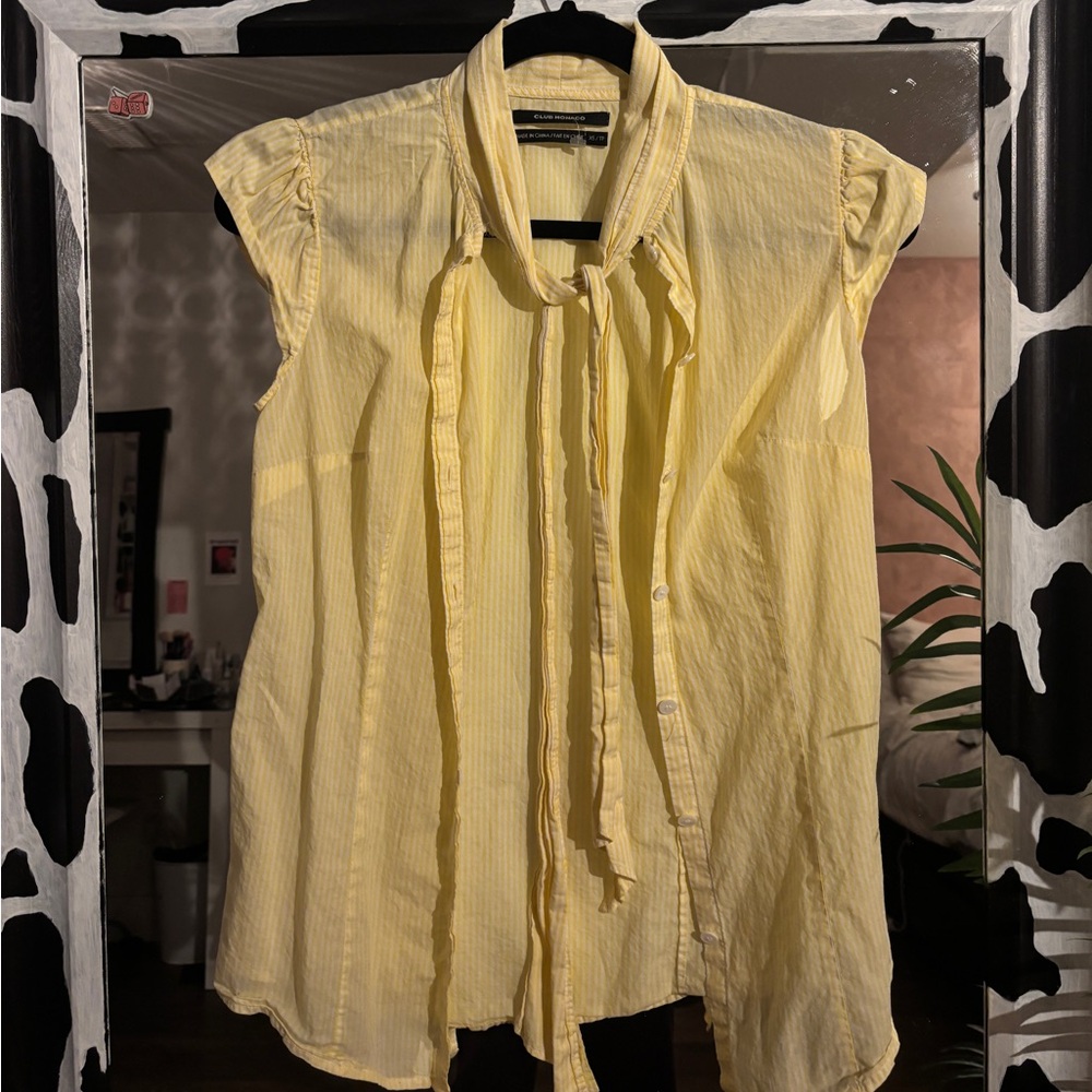 Club Monaco Yellow Sleeveless Blouse